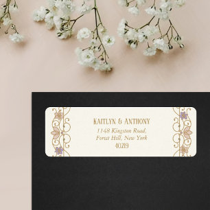 Rococo Revival Elegant Vintage Floral Wedding Return Address Label