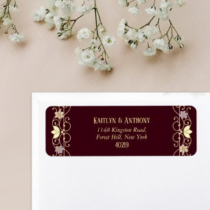 Rococo Revival Elegant Vintage Floral Wedding Return Address Label