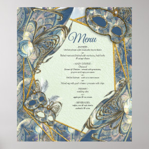 Rococo Rich Pattern design with Masks Poster