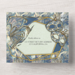 Rococo Rich Romantic All in One Wedding Invite