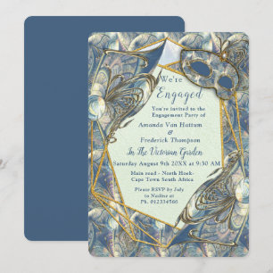 Rococo Rich Romantic Gold Reliefs & Masks Invitation