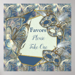 Rococo Rich with Gold Relief & Masks Poster