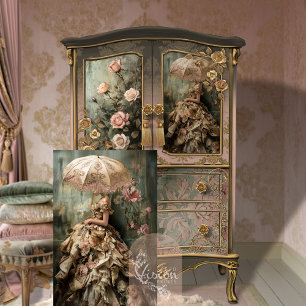 Rococo Rose Romance Portrait & Floral Tissue Paper