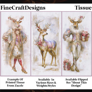 Rococo Rudolf & Festive Reindeer EQ3L Decoupage Tissue Paper