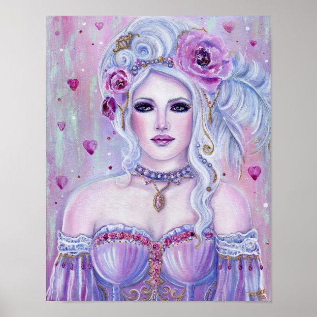 Rococo valentine fantasy art by Renee Lavoie Poster (Front)