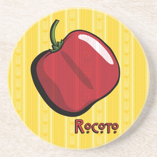 Rocoto Chilli Pepper Sandstone Coaster (Front)