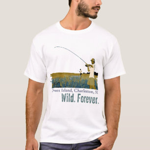Rod and Reel Fishing on the Dewees Island Marsh T-Shirt