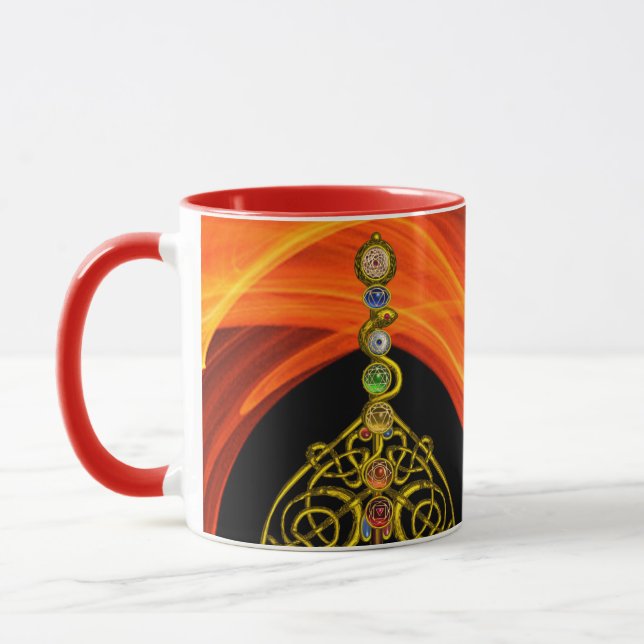 ROD ASCLEPIUS,7 CHAKRAS,YOGA HOLISTIC Orange Mug (Left)