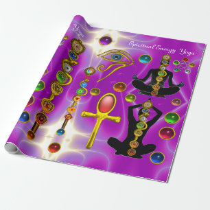 ROD ASCLEPIUS,7 CHAKRAS YOGA LOTUS POSE ,Horus Eye Wrapping Paper