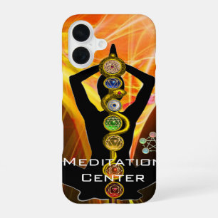 ROD ASCLEPIUS,7 CHAKRAS YOGA LOTUS POSE Yellow iPhone 16 Case