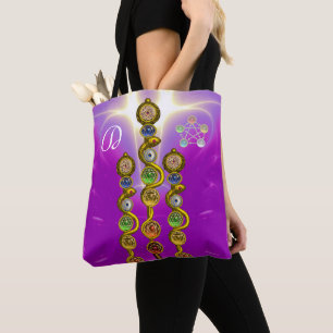 ROD ASCLEPIUS 7 CHAKRAS,YOGA SPIRITUAL ENERGY Pink Tote Bag