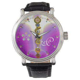ROD ASCLEPIUS 7 CHAKRAS,YOGA SPIRITUAL ENERGY Pink Watch