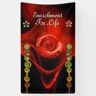 ROD ASCLEPIUS 7 CHAKRAS,YOGA,SPIRITUAL ENERGY Red Banner
