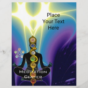 ROD OF ASCLEPIUS,7 CHAKRAS YOGA LOTUS POSE Blue Flyer