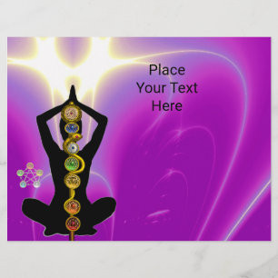 ROD OF ASCLEPIUS,7 CHAKRAS YOGA LOTUS POSE Pink  Flyer