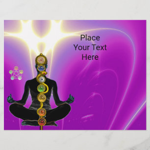 ROD OF ASCLEPIUS,7 CHAKRAS YOGA LOTUS POSE Pink  Flyer