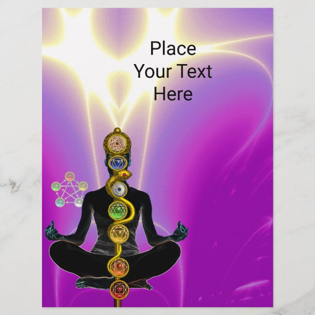 ROD OF ASCLEPIUS,7 CHAKRAS YOGA LOTUS POSE Pink Flyer (Front)