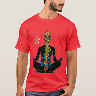 ROD OF ASCLEPIUS 7 CHAKRAS ,YOGA LOTUS POSE T-Shirt