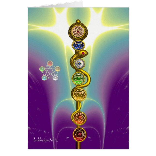 ROD OF ASCLEPIUS 7 CHAKRAS,YOGA ,SPIRITUAL ENERGY (Front)