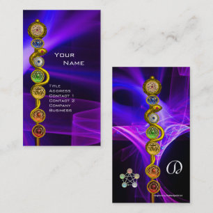 ROD OF ASCLEPIUS,7 CHAKRAS,YOGA ,SPIRITUAL ENERGY BUSINESS CARD