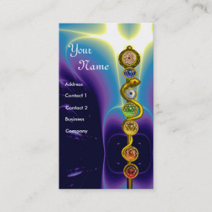 ROD OF ASCLEPIUS,7 CHAKRAS,YOGA ,SPIRITUAL ENERGY BUSINESS CARD