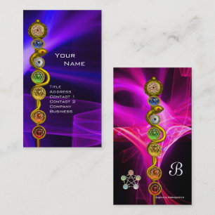 ROD OF ASCLEPIUS,7 CHAKRAS,YOGA ,SPIRITUAL ENERGY BUSINESS CARD