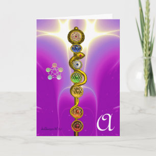 ROD OF ASCLEPIUS 7 CHAKRAS,YOGA ,SPIRITUAL ENERGY CARD