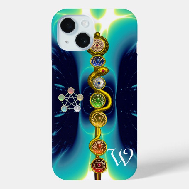 ROD OF ASCLEPIUS 7 CHAKRAS,YOGA ,SPIRITUAL ENERGY Case-Mate iPhone CASE (Back)