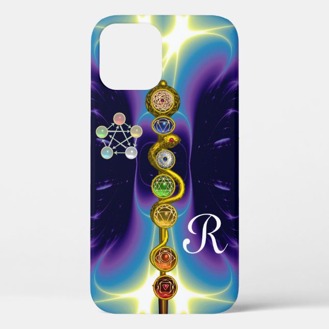 ROD OF ASCLEPIUS 7 CHAKRAS,YOGA ,SPIRITUAL ENERGY Case-Mate iPhone CASE (Back)