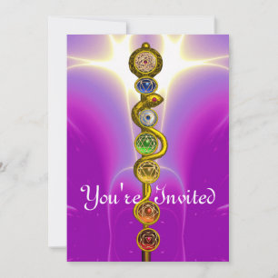 ROD OF ASCLEPIUS 7 CHAKRAS,YOGA ,SPIRITUAL ENERGY INVITATION