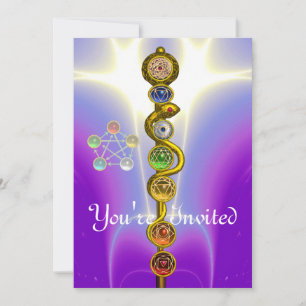 ROD OF ASCLEPIUS 7 CHAKRAS,YOGA ,SPIRITUAL ENERGY INVITATION