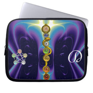 ROD OF ASCLEPIUS 7 CHAKRAS,YOGA ,SPIRITUAL ENERGY LAPTOP SLEEVE