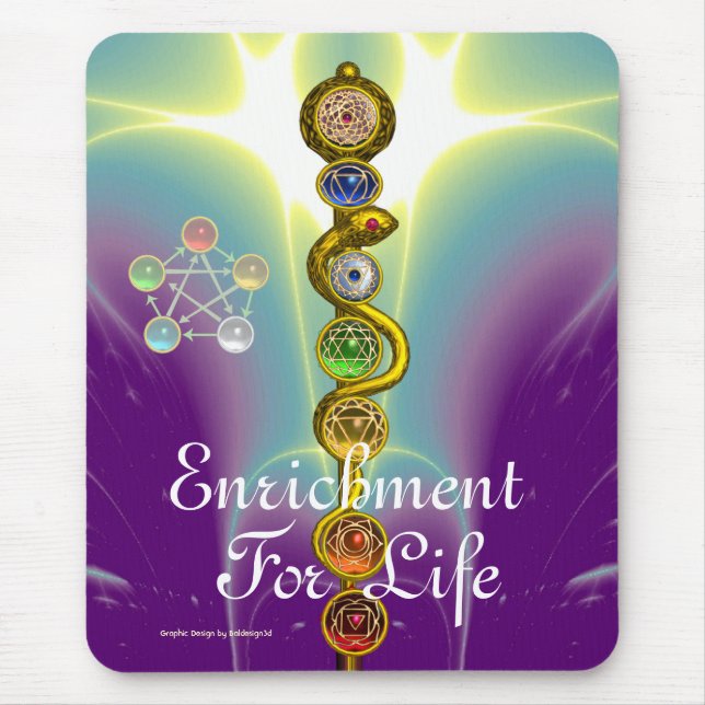 ROD OF ASCLEPIUS,7 CHAKRAS,YOGA ,SPIRITUAL ENERGY MOUSE PAD (Front)