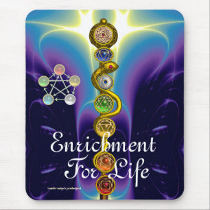 ROD OF ASCLEPIUS,7 CHAKRAS,YOGA ,SPIRITUAL ENERGY MOUSE PAD