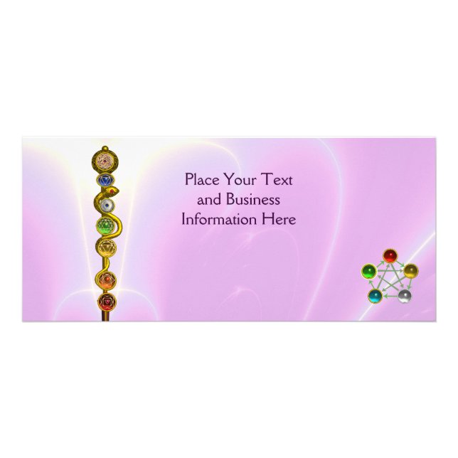 ROD OF ASCLEPIUS,7 CHAKRAS,YOGA ,SPIRITUAL ENERGY RACK CARD (Front)