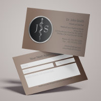 Rod of Asclepius Classy Noble Silver Medical