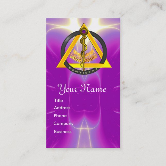 ROD OF ASCLEPIUS DENTIST DENTISTRY APPOINTMENT CARD (Front)