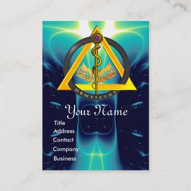 ROD OF ASCLEPIUS DENTIST DENTISTRY APPOINTMENT CARD (Front)