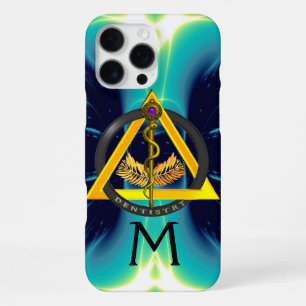 ROD OF ASCLEPIUS DENTIST DENTISTRY MONOGRAM, Blue iPhone 16 Pro Max Case