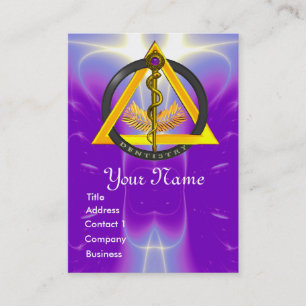 ROD OF ASCLEPIUS DENTIST DENTISTRY MONOGRAM BUSINESS CARD