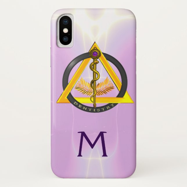 ROD OF ASCLEPIUS DENTIST DENTISTRY MONOGRAM Case-Mate iPhone CASE (Back)