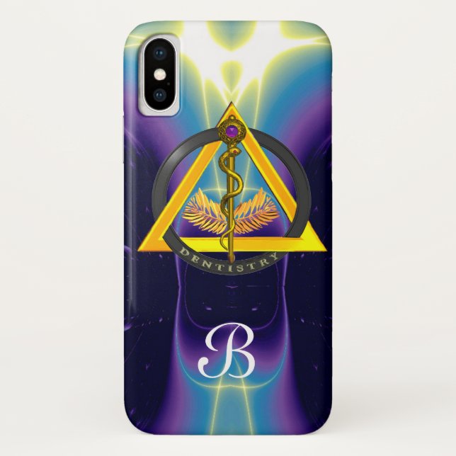 ROD OF ASCLEPIUS DENTIST DENTISTRY MONOGRAM Case-Mate iPhone CASE (Back)