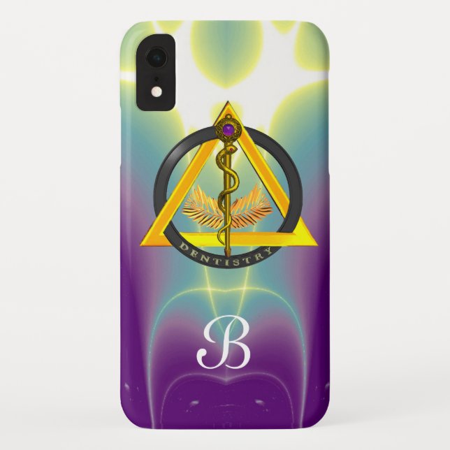 ROD OF ASCLEPIUS DENTIST DENTISTRY MONOGRAM Case-Mate iPhone CASE (Back)