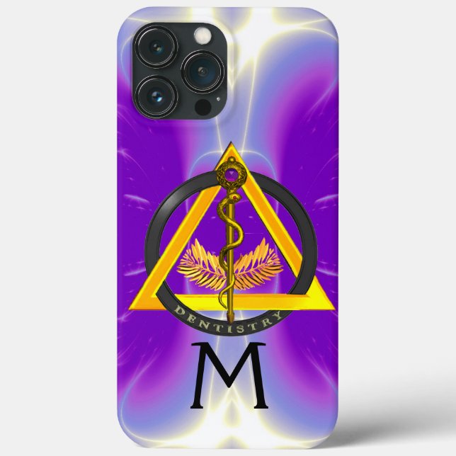 ROD OF ASCLEPIUS DENTIST DENTISTRY MONOGRAM,Purple Case-Mate iPhone Case (Back)