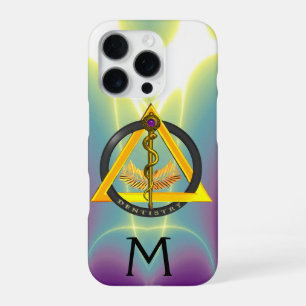 ROD OF ASCLEPIUS DENTIST DENTISTRY MONOGRAM,Purple iPhone 16 Pro Case