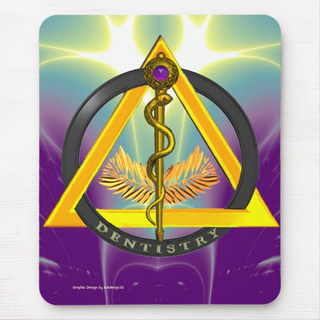 ROD OF ASCLEPIUS DENTIST DENTISTRY MOUSE PAD (Front)