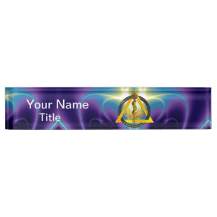 ROD OF ASCLEPIUS DENTIST DENTISTRY SYMBOL, Blue Nameplate