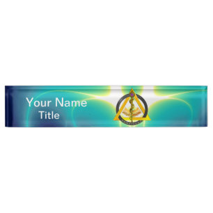 ROD OF ASCLEPIUS DENTIST DENTISTRY SYMBOL Blue Nameplate