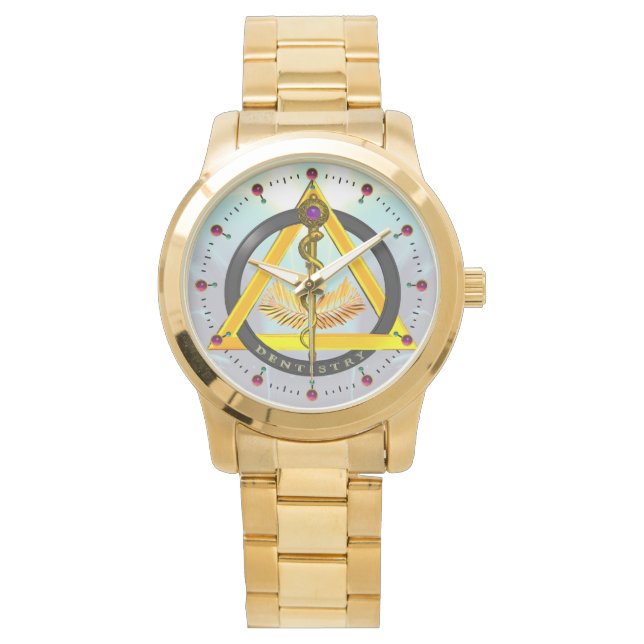 ROD OF ASCLEPIUS DENTIST DENTISTRY SYMBOL,blue Watch (Front)