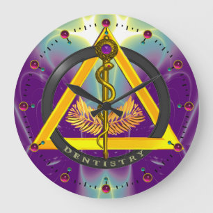 ROD OF ASCLEPIUS DENTIST DENTISTRY SYMBOL LARGE CLOCK